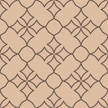 Bej ve kahverengi geometrik süsleme. Web, Tekstil ve duvar kağıtları için seamless modeli