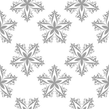 Beyaz arka plan üzerine açık gri çiçek öğe. Tekstil ve duvar kağıtları için seamless modeli