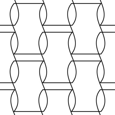 Beyaz ve siyah tek renkli geometrik yazdır. Web, Tekstil ve duvar kağıtları için seamless modeli