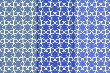 Mavi çiçekli süsler. Dikey Dikişsiz desen seti. Duvar kağıdı arka plan