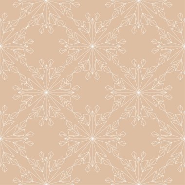 Bej renkli arka plan üzerinde beyaz çiçek sorunsuz tasarım