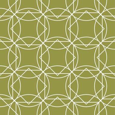 Zeytin yeşili ve beyaz geometrik süsleme. Web, Tekstil ve duvar kağıtları için seamless modeli