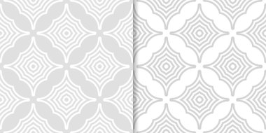 Geometrik süsler kümesi. Web, Tekstil ve duvar kağıtları için ışık gri Dikişsiz desen