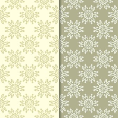 Zeytin yeşili çiçek arka planlar. Tekstil ve duvar kağıtları için dikişsiz desen seti