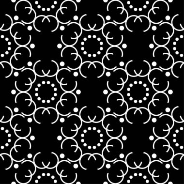 Siyah ve beyaz geometrik seamless modeli web, Tekstil ve duvar kağıtları için