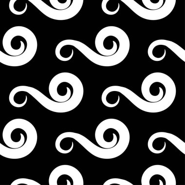 Tekstil, kumaş veya duvar kağıtları için soyut seamless modeli. Siyah ve beyaz arka plan.