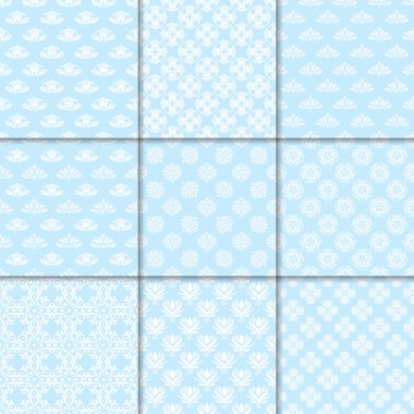 Mavi seamless modeli ile çiçek arka planlar. Duvar kağıtları ve Tekstil için tasarımlar