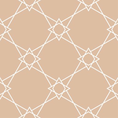 Geometrik süsleme. Bej ve beyaz seamless modeli web, Tekstil ve duvar kağıtları için