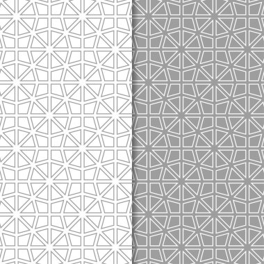 Web, Tekstil ve duvar kağıtları için dikişsiz desen gri ve beyaz geometrik dizi