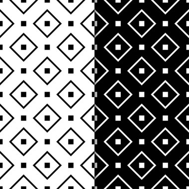 Siyah ve beyaz geometrik süsler. Web, Tekstil ve duvar kağıtları için dikişsiz desen seti