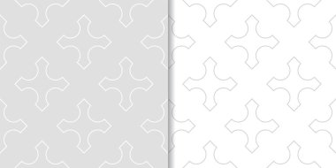 Işık gri geometrik süsler. Web, Tekstil ve duvar kağıtları için dikişsiz desen seti