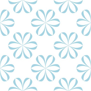 Beyaz zemin üzerine mavi çiçek süsleme. Tekstil ve duvar kağıtları için seamless modeli