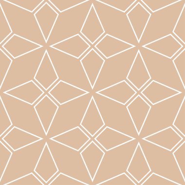 Geometrik süsleme. Bej ve beyaz seamless modeli web, Tekstil ve duvar kağıtları için