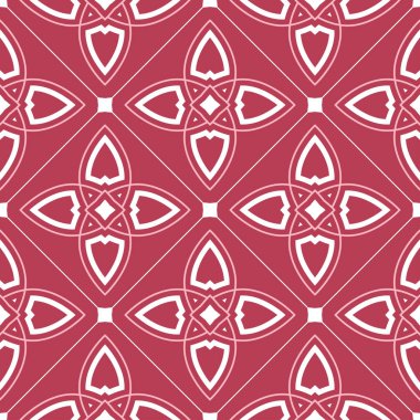 Geometrik seamless modeli. Duvar kağıtları, Tekstil ve kumaş için soluk kırmızı ve bej arka plan