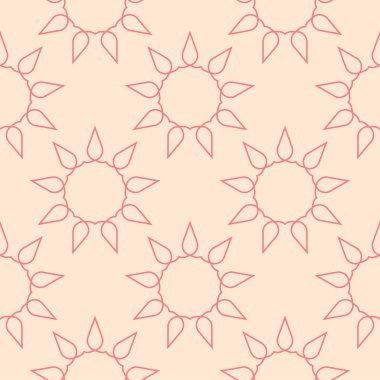 Kırmızı ve bej geometrik süsleme. Web, Tekstil ve duvar kağıtları için seamless modeli