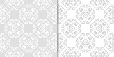 Işık gri çiçek arka planlar. Tekstil ve duvar kağıtları için dikişsiz desen seti