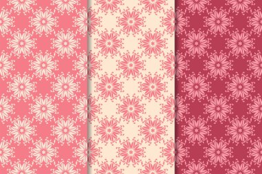 Kiraz kırmızı çiçekli süs tasarımlar. Duvar kağıtları ve kumaşlar için dikey Dikişsiz desen