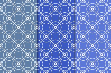 Mavi geometrik süsler. Web, Tekstil ve duvar kağıtları için dikey Dikişsiz desen seti