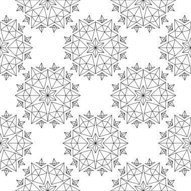 Beyaz arka planda siyah çiçek süsleme. Tekstil ve duvar kağıtları için seamless modeli