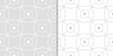 Işık gri geometrik süsler. Web, Tekstil ve duvar kağıtları için dikişsiz desen seti