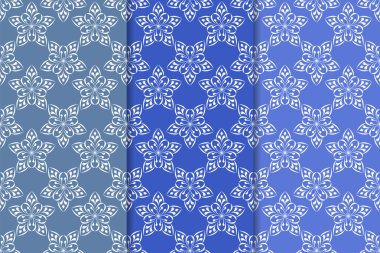 Çiçek süsler kümesi. Mavi dikey Dikişsiz desen. Duvar kağıdı arka plan