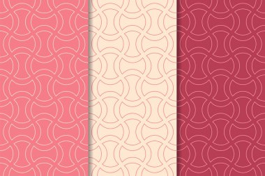 Web, Tekstil ve duvar kağıtları için dikey Dikişsiz desen kiraz kırmızı geometrik dizi