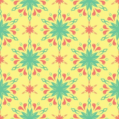 Çok sorunsuz çiçek arka plan renkli. Pembe mavi yeşil ve sarı desen Tekstil ve duvar kağıtları için