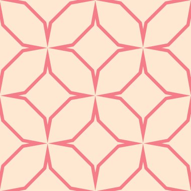 Kırmızı ve bej geometrik süsleme. Web, Tekstil ve duvar kağıtları için seamless modeli