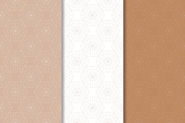 Web, Tekstil ve duvar kağıtları için dikişsiz desen kahverengi ve beyaz geometrik dizi