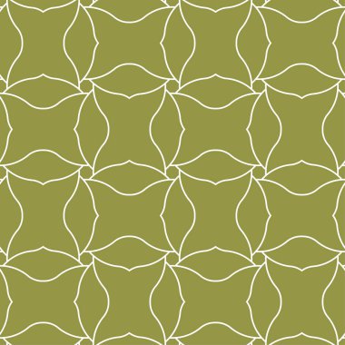 Zeytin yeşili ve beyaz geometrik yazdır. Web, Tekstil ve duvar kağıtları için seamless modeli