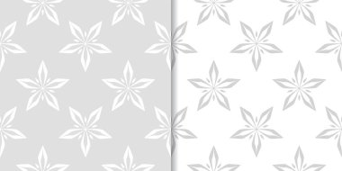 Işık gri çiçek arka planlar. Tekstil ve duvar kağıtları için dikişsiz desen seti