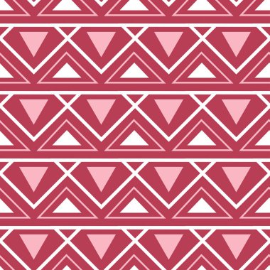 Geometrik arka plan. Kırmızı ve bej Dikişsiz desen duvar kağıtları, Tekstil ve kumaş için