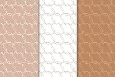 Web, Tekstil ve duvar kağıtları için dikişsiz desen kahverengi ve beyaz geometrik dizi