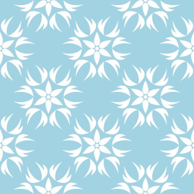 Mavi ve beyaz çiçek süsleme. Tekstil ve duvar kağıtları için seamless modeli