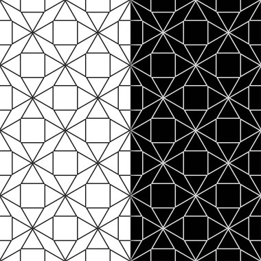 Siyah ve beyaz geometrik Dikişsiz desen web, Tekstil ve duvar kağıtları için