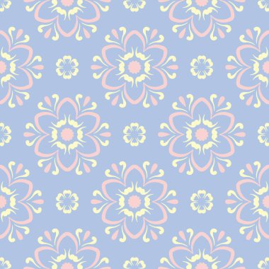 Soluk mavi sorunsuz arka plan. Çiçek desenli duvar kağıdı, Tekstil ve kumaş için