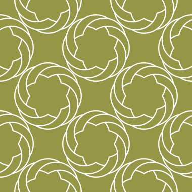 Zeytin yeşili ve beyaz geometrik süsleme. Web, Tekstil ve duvar kağıtları için seamless modeli