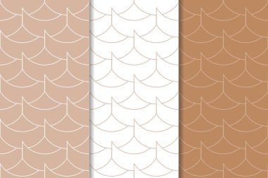Geometrik süsler kümesi. Kahverengi ve beyaz Dikişsiz desen web, Tekstil ve duvar kağıtları için