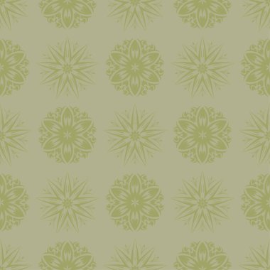 Zeytin yeşili çiçek süsleme. Tekstil ve duvar kağıtları için seamless modeli