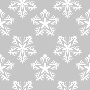 Gri ve beyaz çiçek süsleme. Tekstil ve duvar kağıtları için seamless modeli