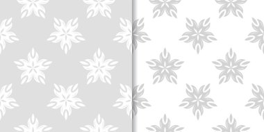 Işık gri çiçek arka planlar. Tekstil ve duvar kağıtları için dikişsiz desen seti