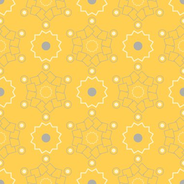 Sarı geometrik arka plan. Parlak Dikişsiz desen duvar kağıtları, Tekstil ve kumaş için
