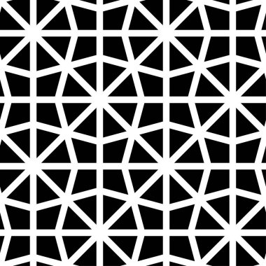 Beyaz ve siyah tek renkli geometrik süsleme. Web, Tekstil ve duvar kağıtları için seamless modeli