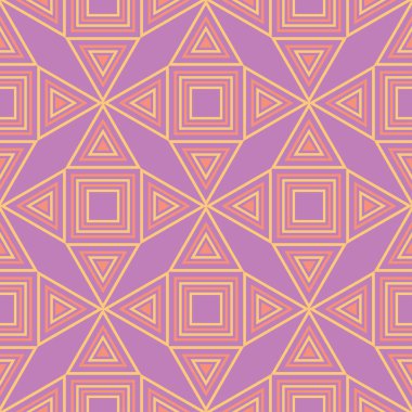 Geometrik menekşe seamless modeli. Parlak renkli arka plan duvar kağıtları, Tekstil ve kumaş için pembe ve sarı öğeler