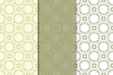 Zeytin yeşili çiçek sorunsuz süsler. Tekstil ve duvar kağıtları için dikey desenleri