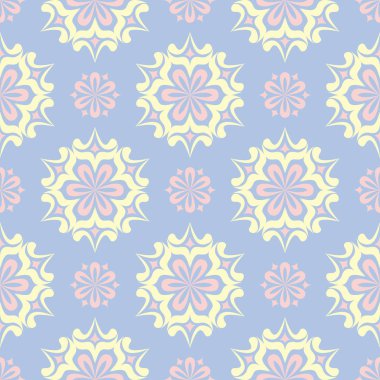 Soluk mavi sorunsuz arka plan. Çiçek desenli duvar kağıdı, Tekstil ve kumaş için