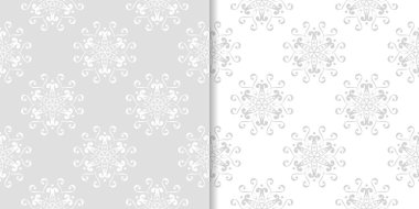Işık gri çiçek arka planlar. Tekstil ve duvar kağıtları için dikişsiz desen seti