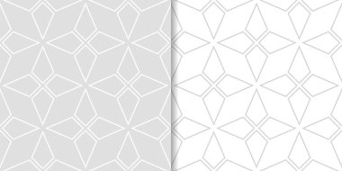 Geometrik süsler kümesi. Web, Tekstil ve duvar kağıtları için ışık gri Dikişsiz desen