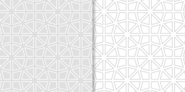 Web, Tekstil ve duvar kağıtları için dikişsiz desen ışık gri geometrik dizi