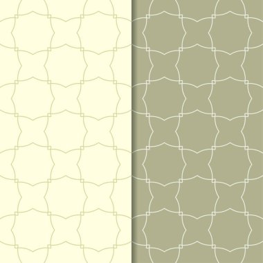 Geometrik süsler kümesi. Zeytin yeşili Dikişsiz desen web, Tekstil ve duvar kağıtları için